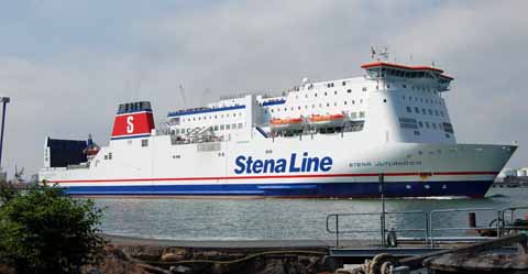 Die Stena Line aus Dänemarkt kommt in Göteborg an Fähre Dänemark-Schweden